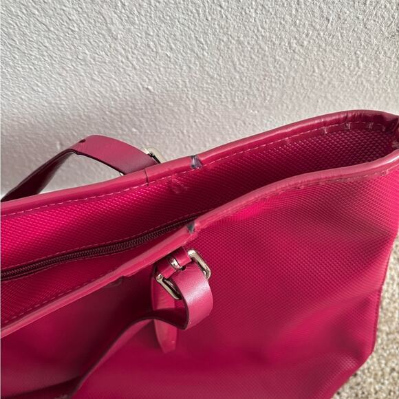 Longchamp Magenta Red Top Handle Tote Purse - Picture 3 of 10